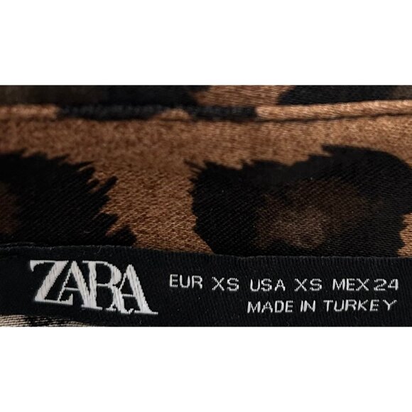 ZARA Leopard Print Button-Down Midi Dress (XS) - Picture 5 of 5